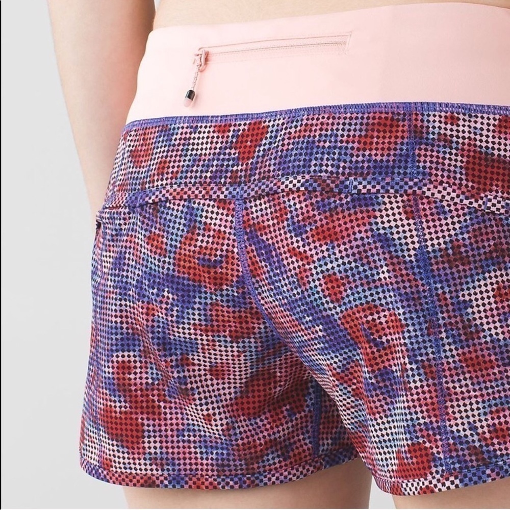 Lululemon Speed Short Checker Blooms Multi Pink